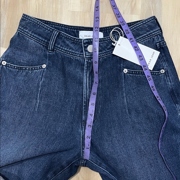 NWT Dear John Women’s Jeans Wide Leg Straight Leg 27 Dark Denim Stretchy Casual - Picture 7 of 9